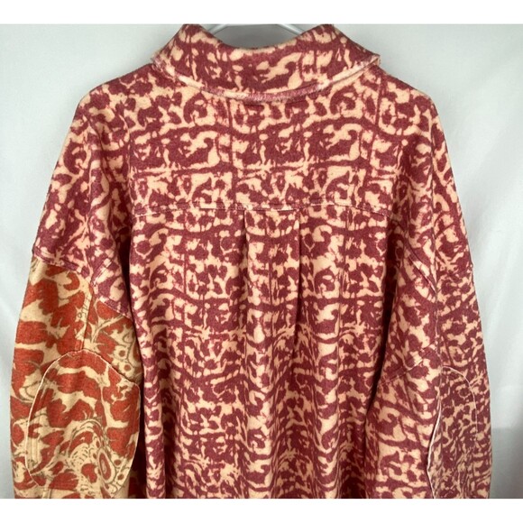 Free People Printed Ruby Jacket Womens XL Pink Combo Fleece Oversized Button - Picture 12 of 16
